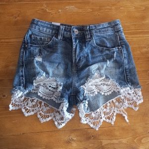 Almost famous high rise jean shorts